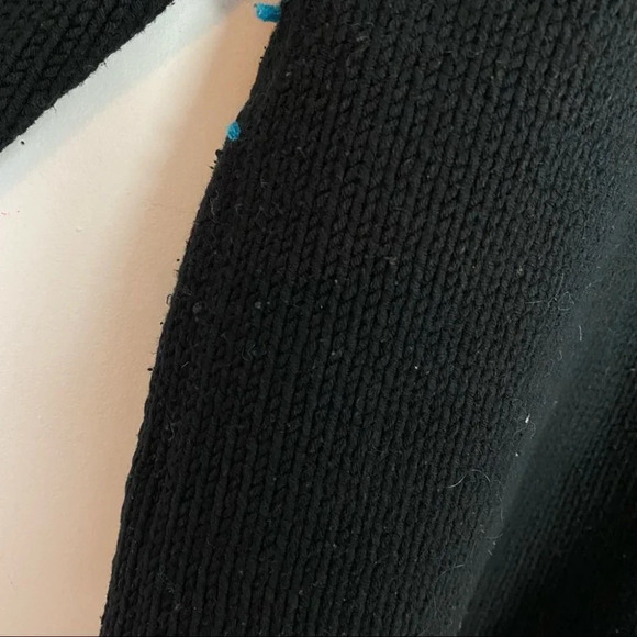 Vintage 90s Argyle Pullover Sweater Mockneck Oversized Womens Size Medium Black - Picture 6 of 16